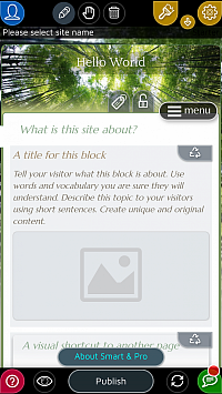 En fullfjädrad hemsidebyggare på din telefon