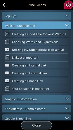 Om du har en fråga, välj den röda ikonen längst ner till vänster.