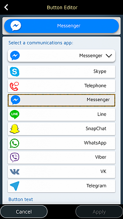 Skapa dedikerade knappar för WhatsApp, Messenger, Line, Skype, ...