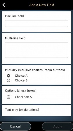 L&auml;gg till och redigera f&auml;lten i dina formul&auml;r f&ouml;r att f&ouml;resl&aring; alternativ till dina kunder.